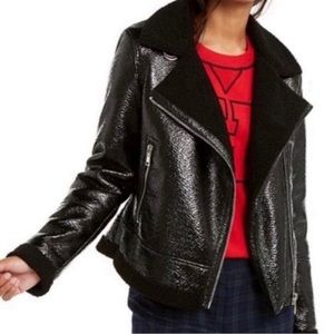 NEVER WORN Tommy Hilfiger Faux fur trimmed motorcycle jacket